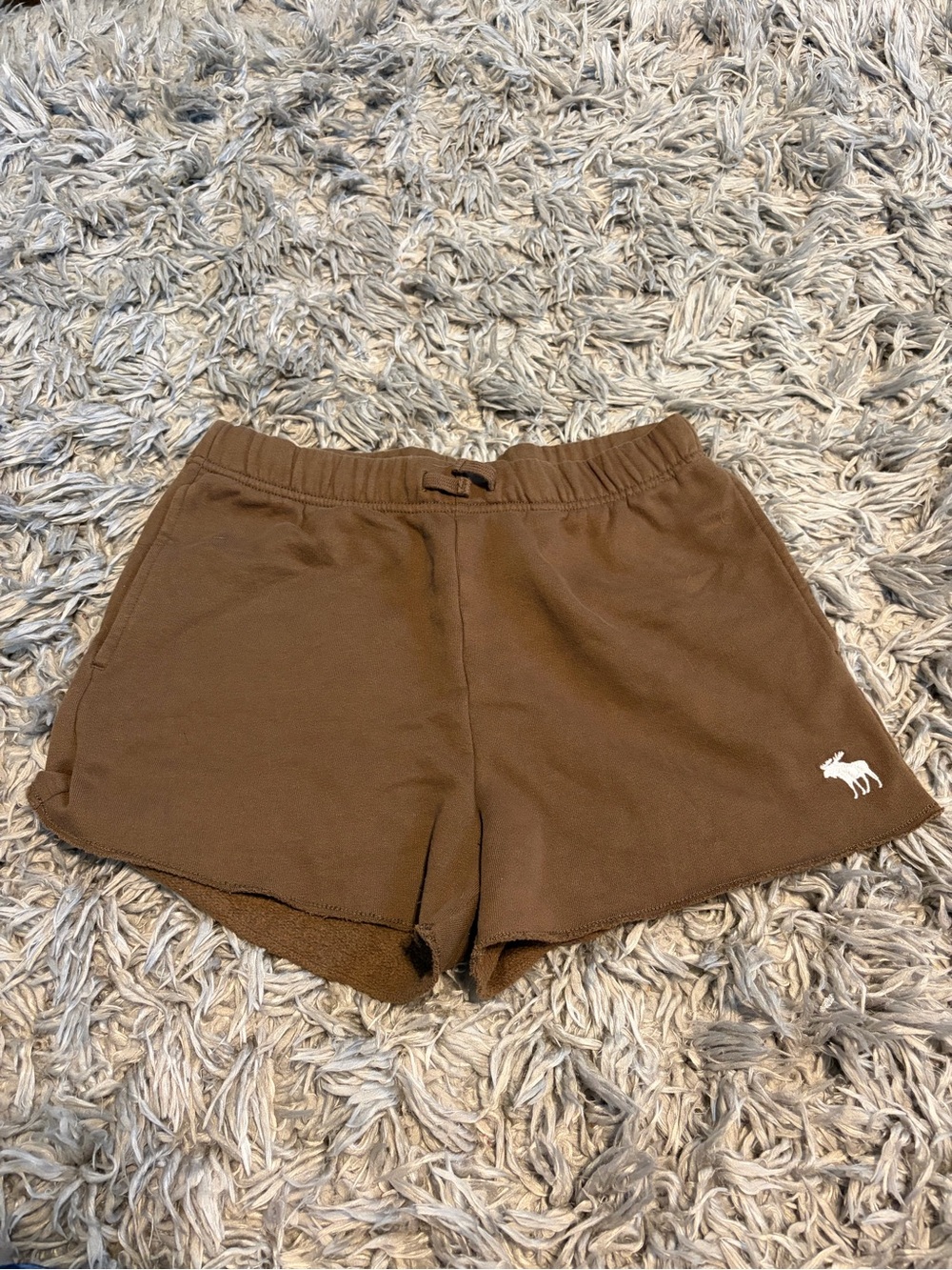 abercrombie kids Brown Terry Logo Athletic Shorts